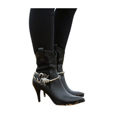 Women Silver Metal Chain Boot Strap Bracelet Anklet Shoe Charm Scorpion Bling