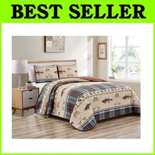 River Fly Fishing Rustic Lodge Bedding - Full/Queen