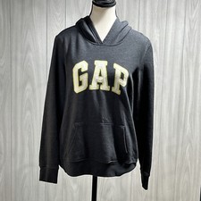 GAP Dark Gray Logo Spell Out Hoodie Size Medium