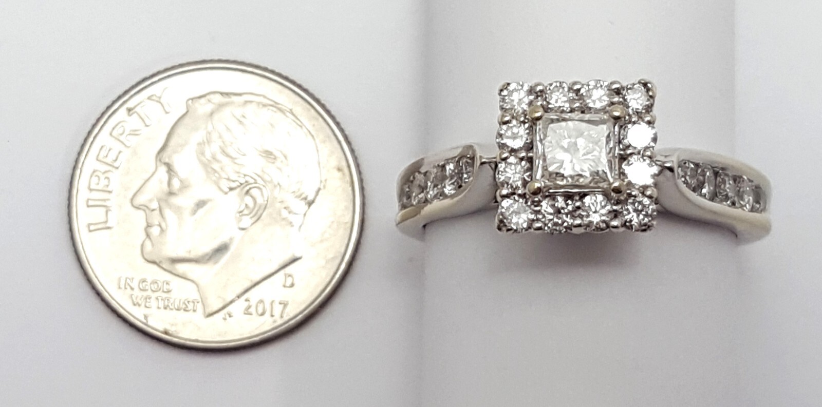 Unique 14K Solid White Gold Wedding Engagement Pr… - image 18