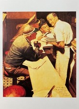 Norman Rockwell D-Day/War (Listening for invasion of D-Day  War News - Postcard