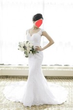 Stella York style  6249 Illusion Lace Back Wedding Dress Size 4 modified