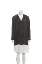 Ulla Johnson NWT Barneys Silk Plunge Collar Tunic Military Green White M US 8