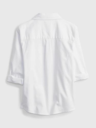 GAP ORGANIC KIDS WHITE COTTON UNIFORM SHIRT TOP BUTTON COLLAR NEW SIZE XL - Picture 3 of 4