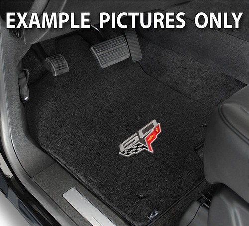 2013 Corvette C6 Carpet Front Floor Mats with 60th Anniversary Logo - Ebony - Picture 5 of 10