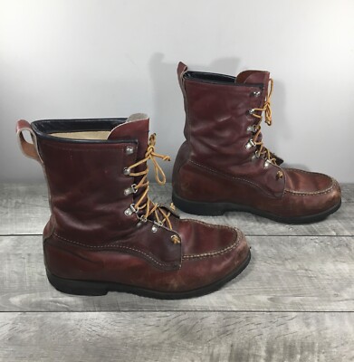 Vintage Mason Chippewa Work Sport Hunting Leather Moc Toe