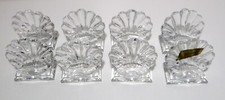 *VINTAGE* Baccarat Crystal BAMBOUS SHELL Set 8 Place Card Holders Made in France