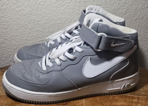 Vintage 2002 Nike Air Force 1 Mid Grey & White 304096-011 Mens Size US 12 - Picture 2 of 11