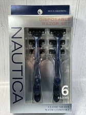 Nautica Disposable￼ Razor Set Close Shave  With Comfort￼ 6 Razors New
