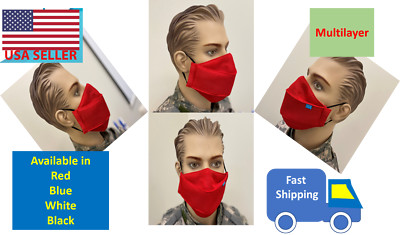 Suntac 6 Layer Face Mask  Wind Protection Washable Various Colors- 2 pack 