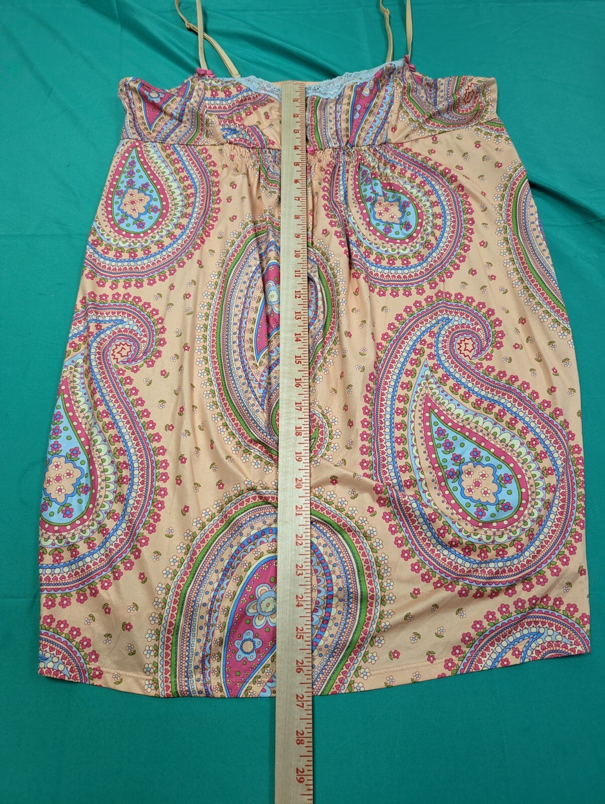 Betseyville Retro Paisley Floral Lace Trim Slip Dress… Gem