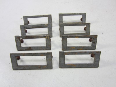 8 Vintage Heavy Brass Card File Cabinet Label Holders #565 ...