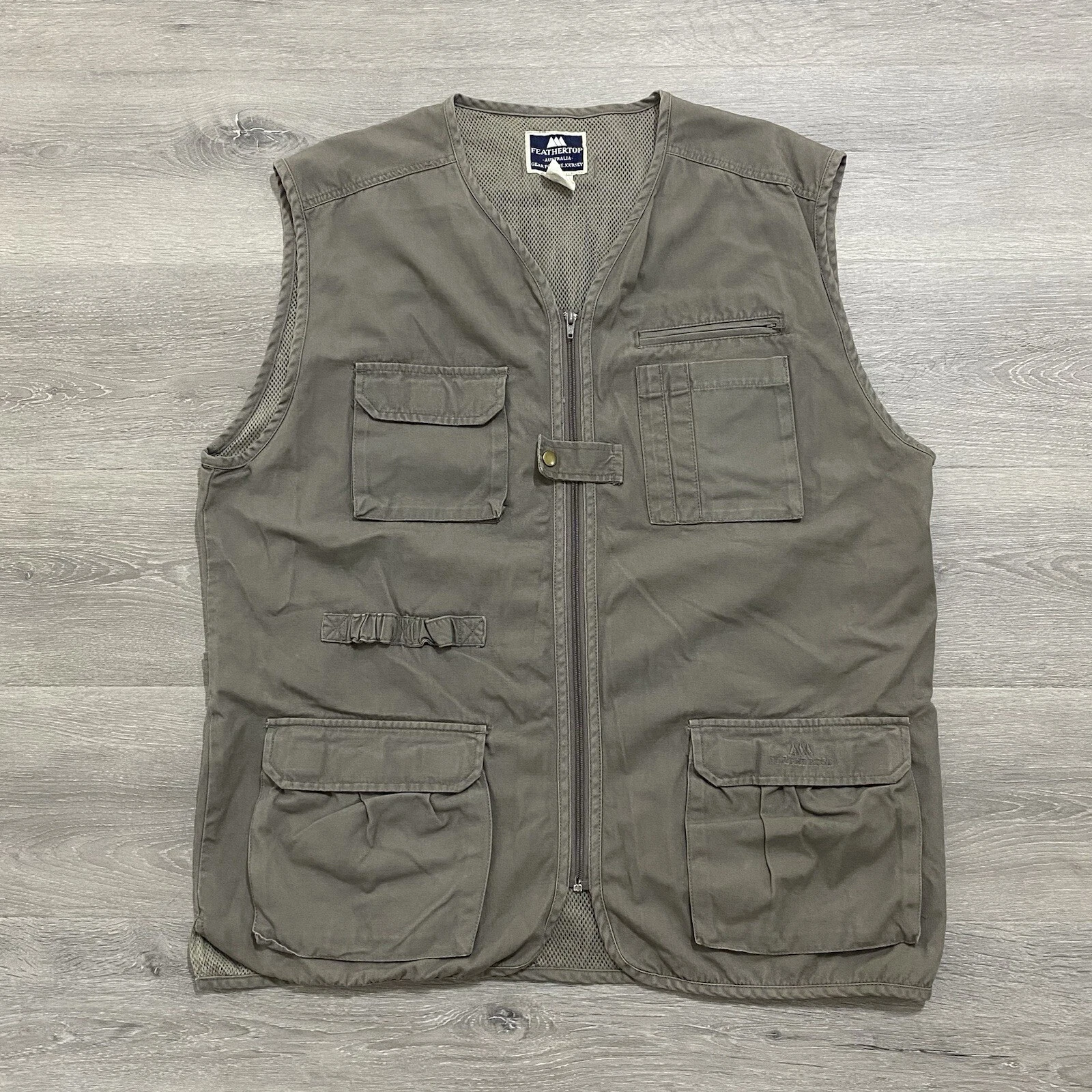 Mens Vest XXL Hunting Cargo Full Zip Multi Pocket Tactical Outdoor Fishing 1990s