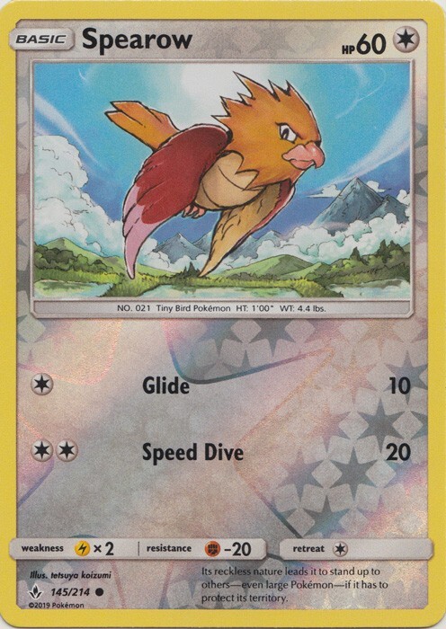 Reverse Holo Spearow 145/214 Common SM - Unbroken Bonds