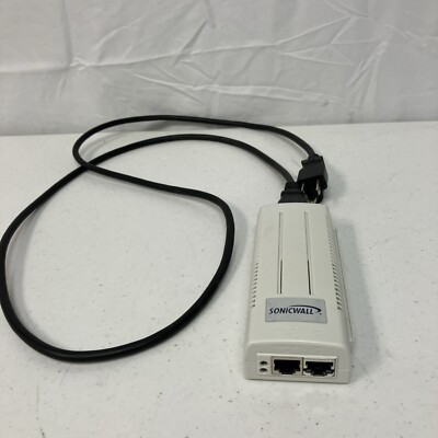 SonicWALL 01-SSC-5546 AF Gigabit PoE Injector 101-500330-50 (White) w/Power Cord