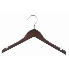 Only Hangers 14" Walnut Wood Junior Shirt Hanger Box of 100