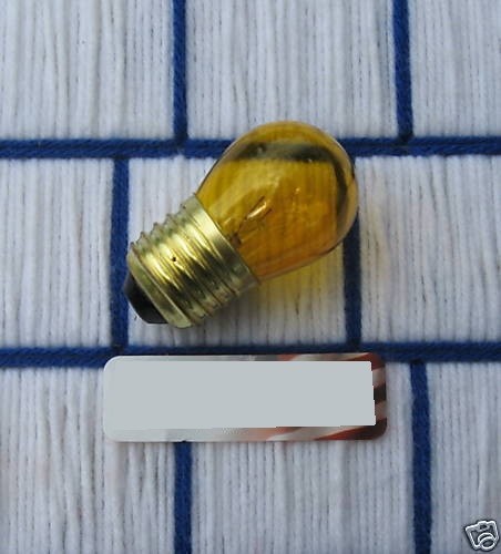7 &1/2 WATT S11 clear transparent BUG YELLOW 7.5S11 sign LIGHT BULB 7.5w medium - Picture 1 of 5