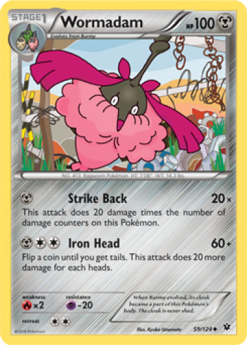 1x Wormadam 59/124 XY Fates Collide Pokemon TCG Card NM