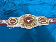 TEXAS  LONGHORNS LEGACY TITLE CHAMPIOSHIP  BELT ADULT SIZE REPLICA 2mm Zinc