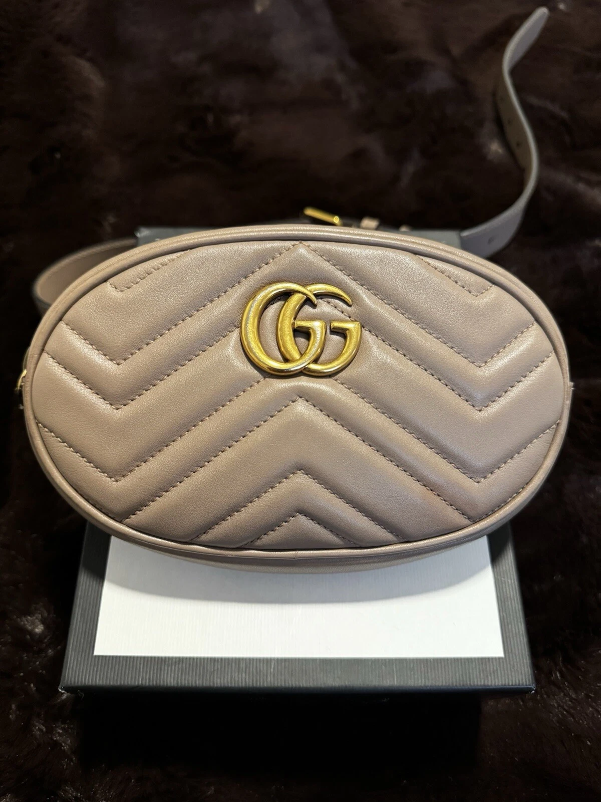 Sac taille Gucci GG Marmont rose poussiéreux