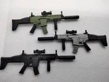 Scar Rifle Suppressor 1:12 Scale Gun Weapon Action Figure Accessory Force