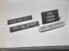 1960s VINTAGE 8X10 LARGE FORMAT B&W PHOTO NEGATIVE SIGNAGE TEXT LANGUAGE PLACARD