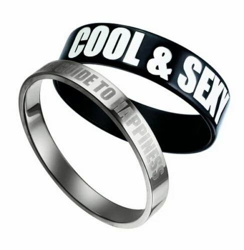 Bracciali di bigiotteria rigidi neri in acciaio