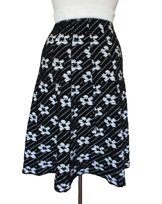 Mozh Mozh Skirt Small Women Black White Textured Stretch Knit NWT