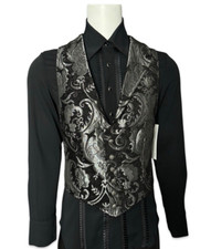 SHRINE Gothic Aristocrat Vampire Vest Jacket Victorian Tapestry Pirat Steampunk