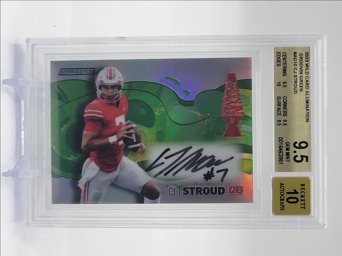 CJ Stroud Wild Card Alumination Draft Groovin' Autographs #AG10 Kaleidoscope-Green