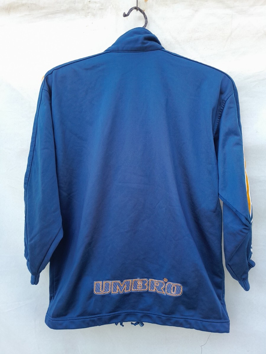 Vintage Umbro Track Jacket Boy's 14 Blue Embroidered Back Logo