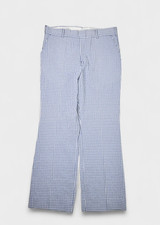 Vintage Plaid Pants Mens 35x31 Blue Tartan Wide Leg Relaxed Leisure 80s 70s