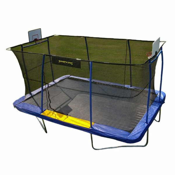 JumpKing jkrc10152bhc3vi 10x15ft Rectangular Trampoline with Basketball