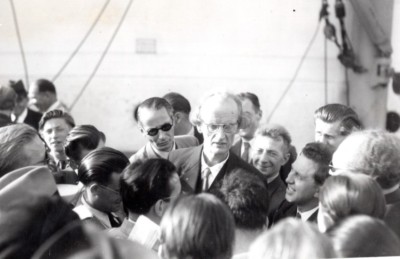 Antwerpen Tiefseetauchexpedition Professor Piccard & Max Cosyns altes Foto 1948