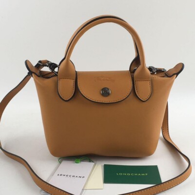 Longchamp Le Pliage Cuir XS Mini Leather Shoulder Bag Brown Outlet