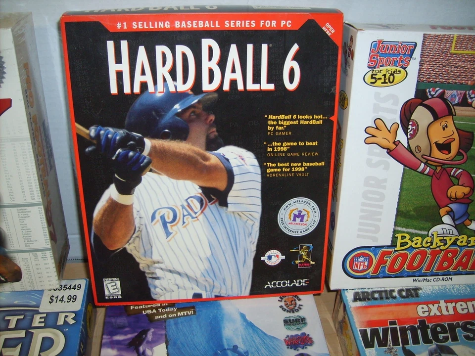 13 1990s PC GAME LOT FOOTBALL BASEBALL GOLF WHEEL FORTUNE SURFING FISHING NEW! - Image 4 of 4