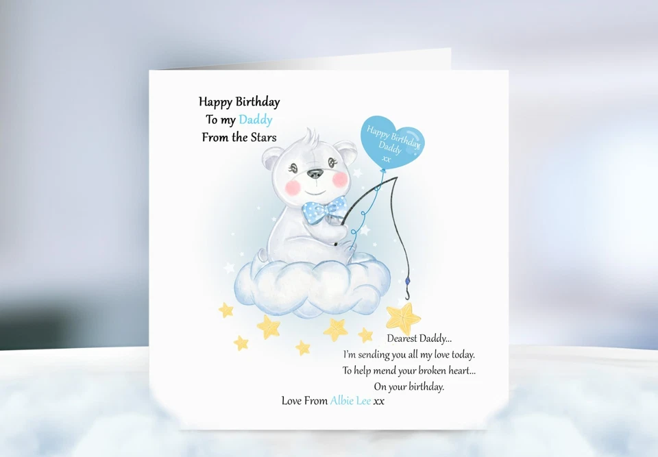 Feliz cumpleaños a mamá, papá, abuelos cualquiera de bebé niño ángel en el cielo Foto 3 de 4