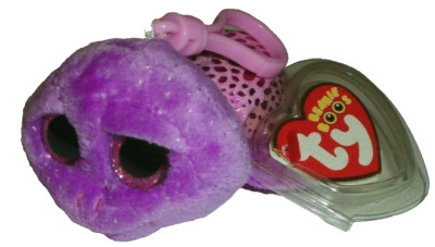 Ty Beanie Boos - SLOWPOKE the Purple Turtle Key Clip (3 Inch) MWMTs Stuffed Toy