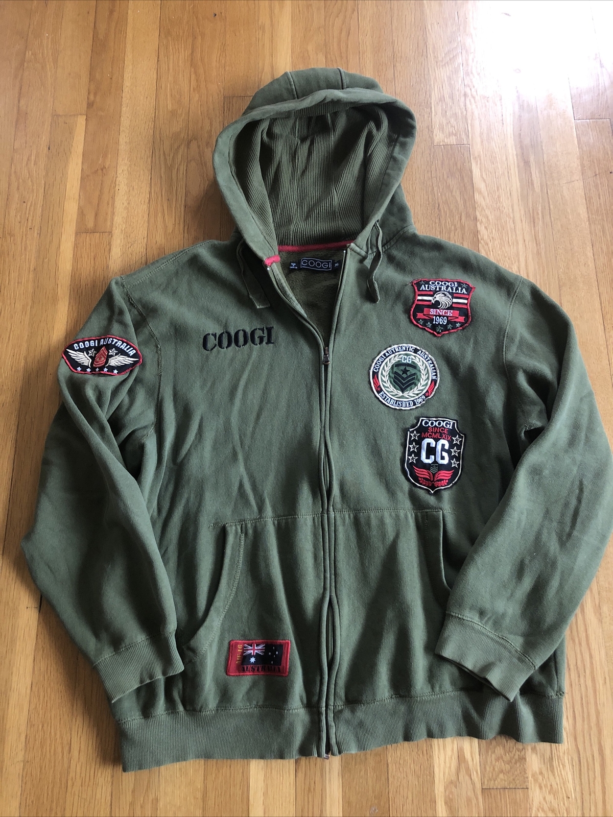 Coogi Australia Sweater Hoodie Zip 