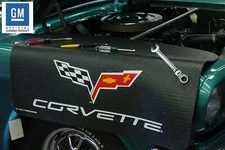 Fender Gripper Protective Black Fender Cover Mat Chevrolet C6 Corvette Flag Logo