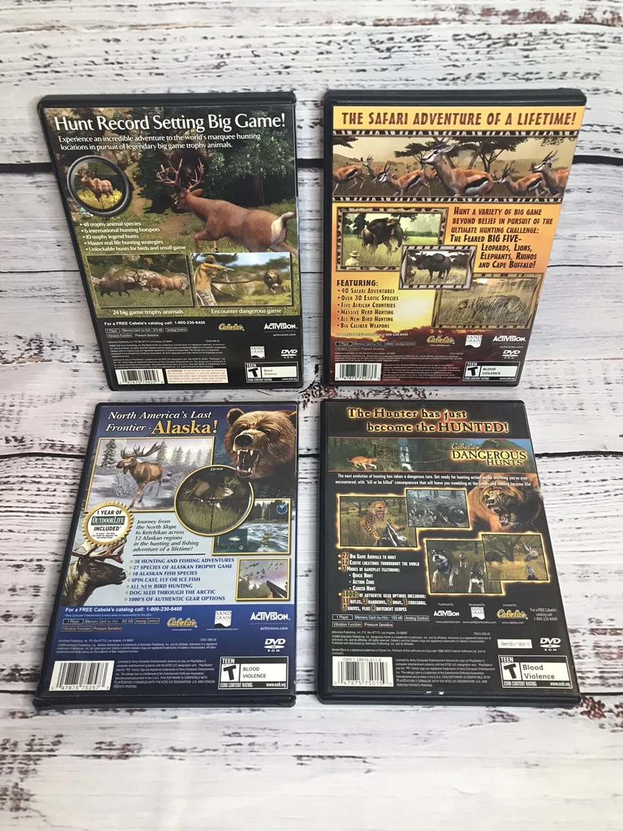 Lot of 4 Cabela's Outdoor Hunting Video Games: Playstation 2 - PS2 -  Activision