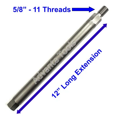 12” Core Drill Bit Extension 5/8” - 11 Male to 5/8” - 11 Female