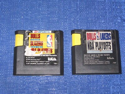 Bulls vs Lakers & Bulls vs Blazers and the NBA Playoffs Sega Genesis Basketball
