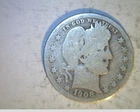 1908-0 US Barber Quarter,  Circulated .18084 Oz Silver (US-6211)