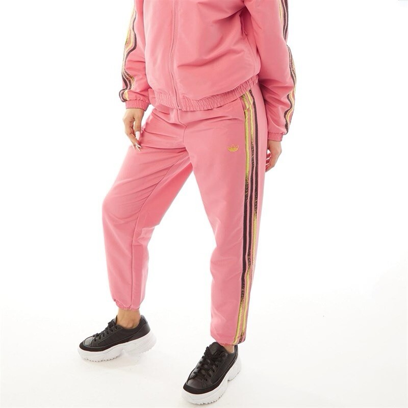 adidas Originals Womens Fakten Track Pants Hazy Rose/​Active Yellow/​Black  UK 14