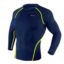 Take Five Mens Skin Tight Compression Base Layer Running Shirt S~2XL Navy NT005
