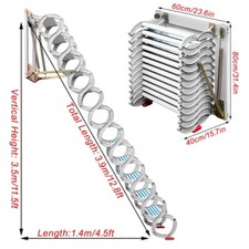 Al-Magnesium Alloy Alloy Attic Loft Extension Ladder Pull Down Stairs with Verti