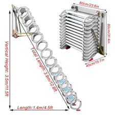 Al-Magnesium Alloy Alloy Attic Loft Extension Ladder Pull Down Stairs with Verti