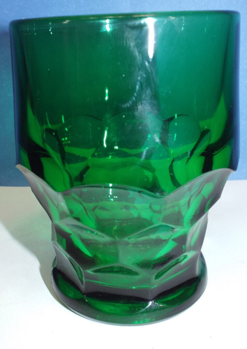 Vintage Viking Emerald Green Georgian Tumbler Glass Honeycomb 4.25” - Picture 2 of 6