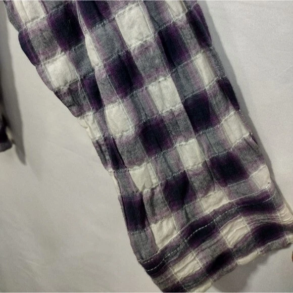 NWT Threads for Thought Organic Cotton Plaid Button Shirt Mens XL Purple White - Image 3 of 4